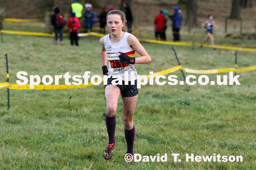 Girls under-15s cross country, 2019 North Eastern Cross Country Champs., Alnwick, Northumberland.  Photo: David T. Hewitson/Sports for All Pics